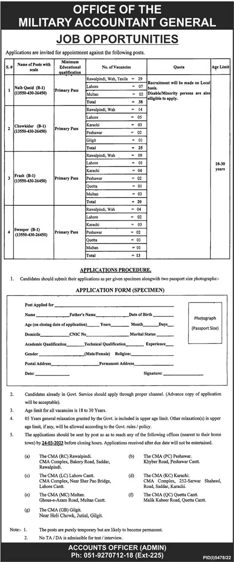 Military Accountant General Jobs March 2023